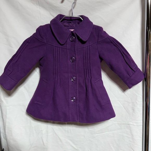 Purple London Fog Girls Jacket w/matching hat sz 18m (3aj) - Picture 1 of 7